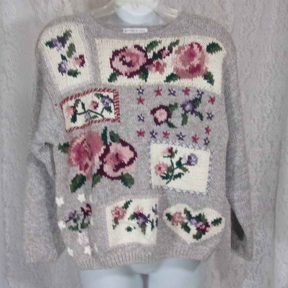 Hand Knitted Sweater by Chrysantheme Size M Winter Ready